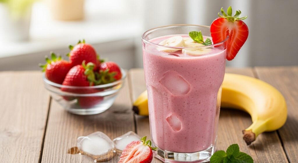 how to make a strawberry banana smoothie