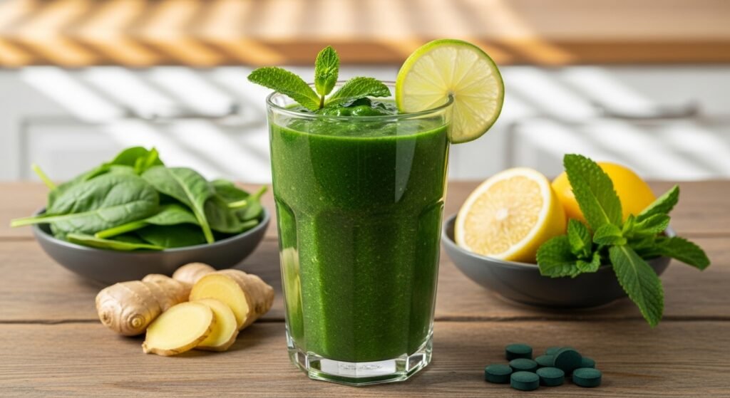 detox island green smoothie tropical smoothie.
